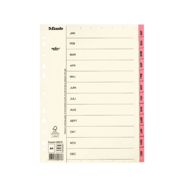 ESSELTE Register Servo A4/Jan-Dec