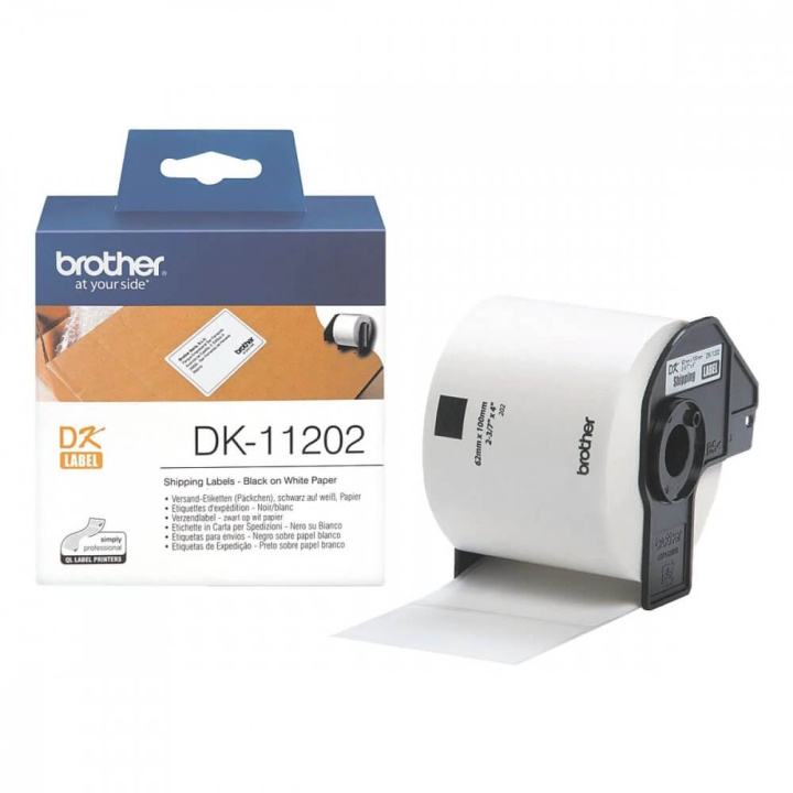 Brother Etiketter DK11202 62x100mm Svart på