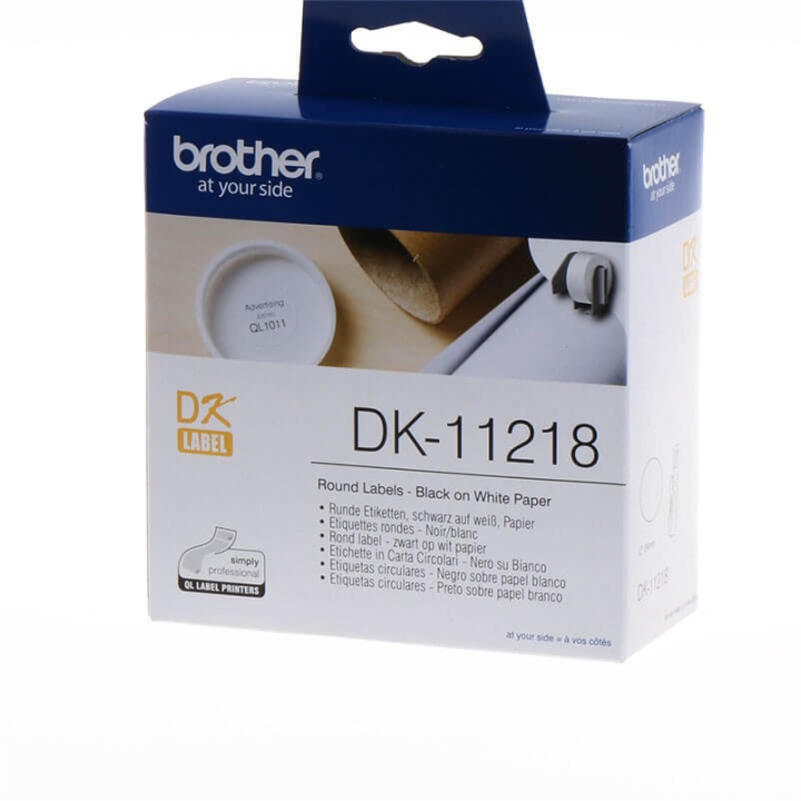 Etiketter DK11218 Ø 24mm Svart på