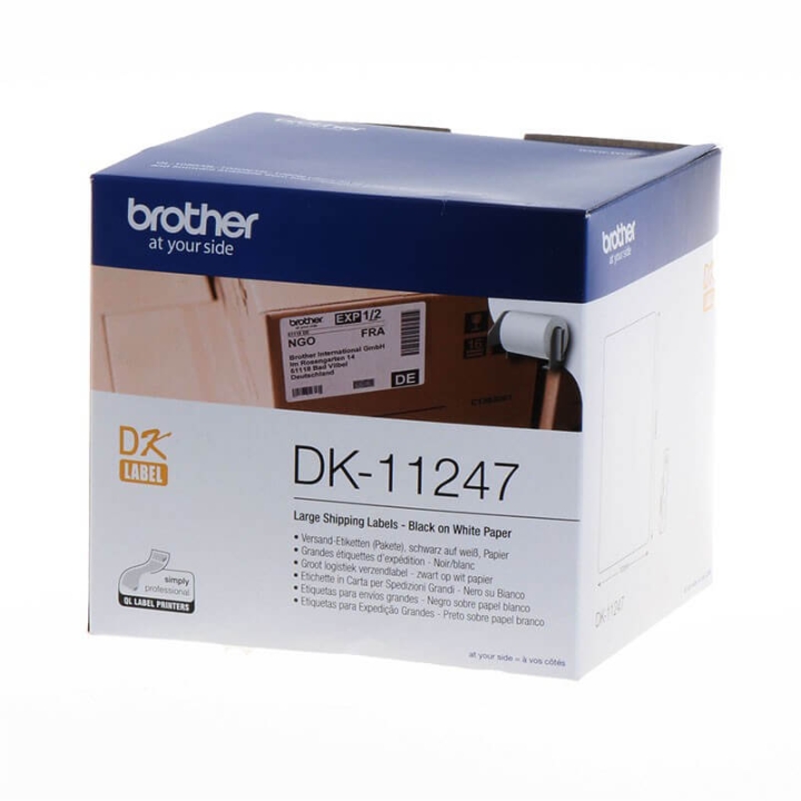 Brother Etiketter DK11247 103x164mm Svart på