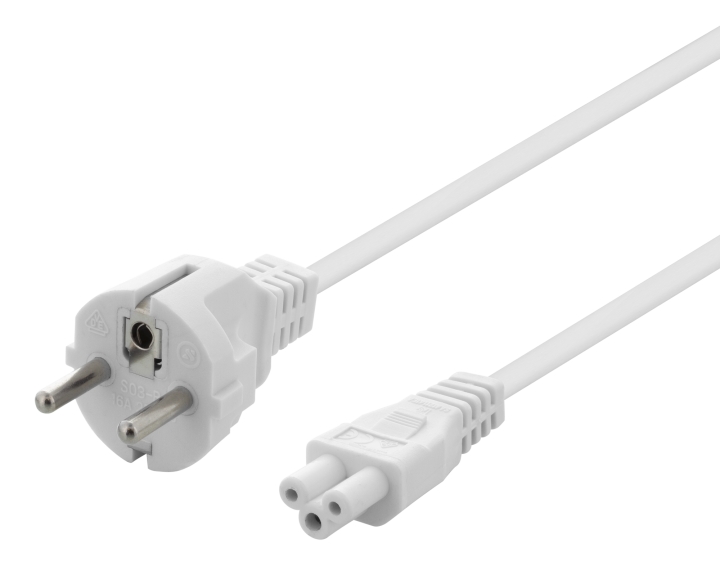 Deltaco Earthed device cable, straight CEE 7/7 > IEC C5, 3m