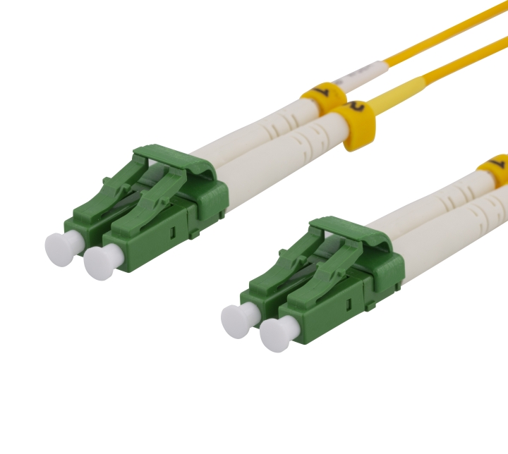 Deltaco OS2 Fiber cable, LC – LC, duplex, singlemode, APC, 9/125, 1m
