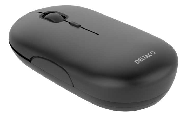 Deltaco Wireless flat silent mouse 1600DPI USB receiver 4button