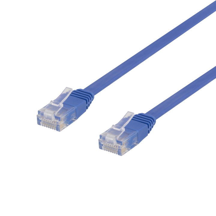 Deltaco U/UTP Cat6 patch cable, flat, 2m, 250MHz
