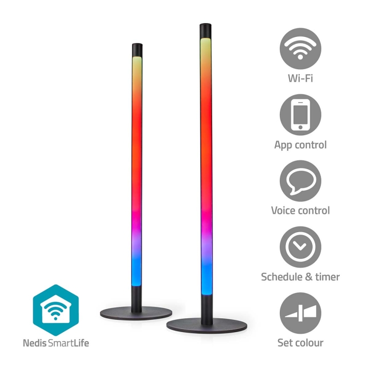Nedis SmartLife stämningslampa | Wi-Fi | Tube | 600 lm | RGBIC / Varm till cool vit | 2700 - 6500 | 36 W