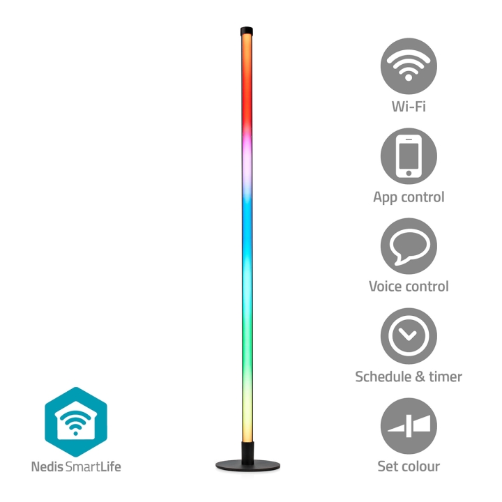 Nedis SmartLife stämningslampa | Wi-Fi | Tube | 180 lm | RGBIC / Varm till cool vit | 2700 - 6500 | 10 W