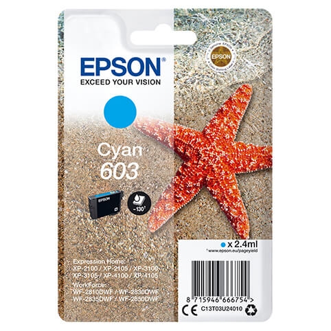 EPSON Bläck C13T03U24010 603 Cyan, Sjöstjärna