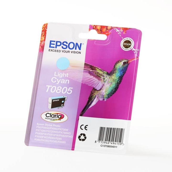 EPSON Bläck C13T08054011 T0805 Ljus Cyan, Hummingbird