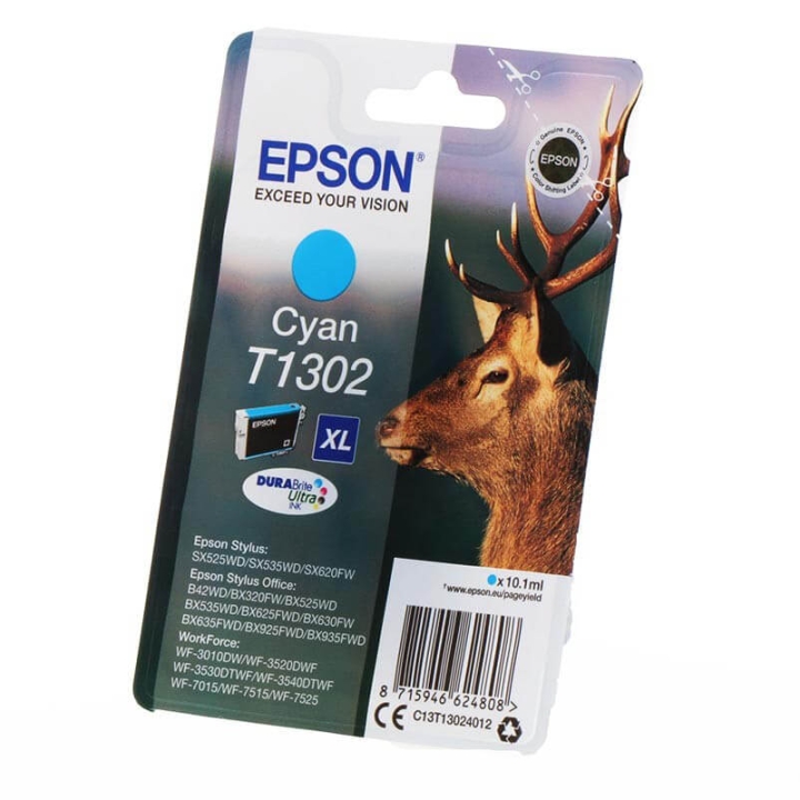 EPSON Bläck C13T13024012 T1302 Cyan, Hjort