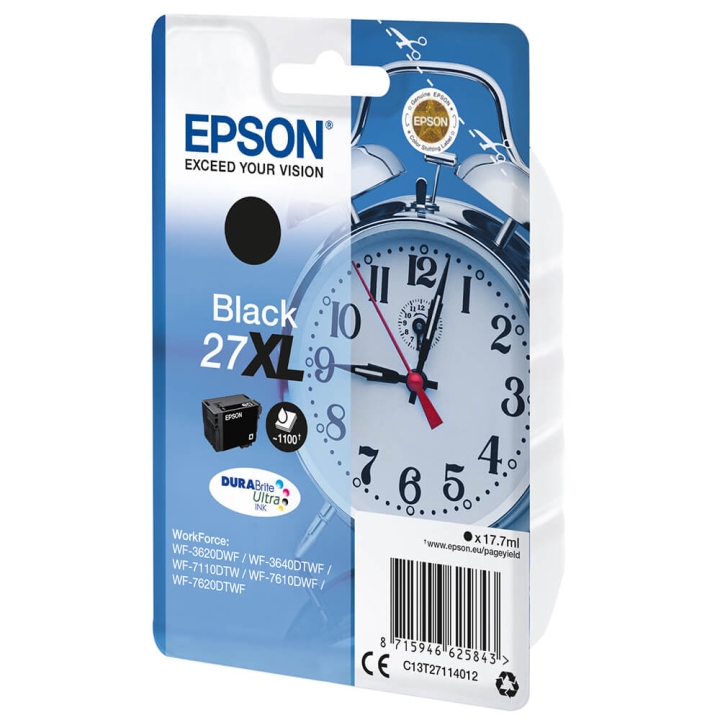EPSON Bläck C13T27114012 27XL Svart, Väckarklocka