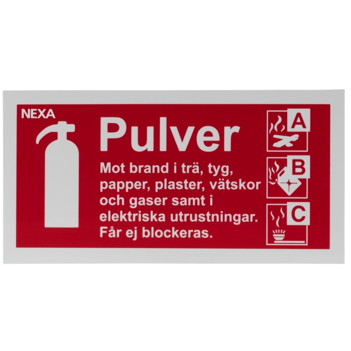 Nexa BSP-1020 Skylt för pulversläckare