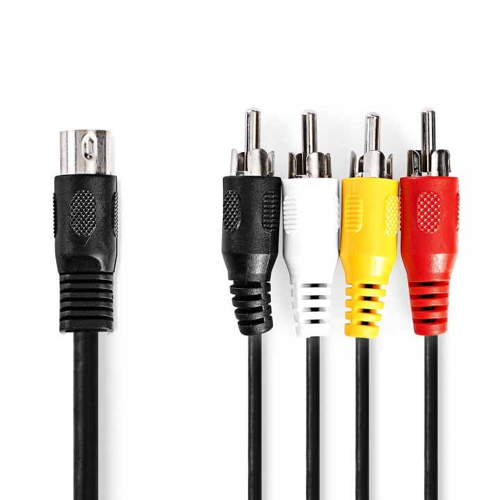 Nedis DIN ljudkabel | DIN 5-Pin Hane | 4x RCA Hane | Nickelplaterad | 1.00 m | Rund | PVC