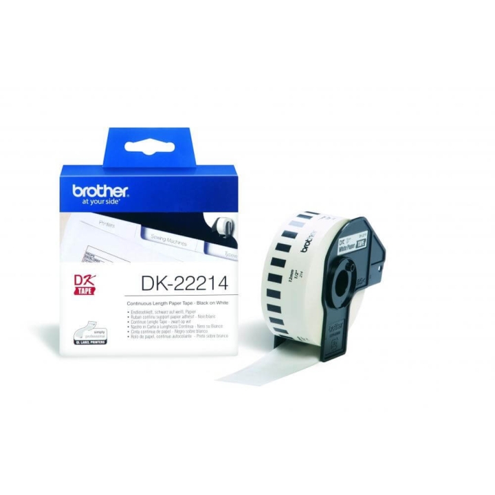 Brother Tape DK22214 12mm Svart på