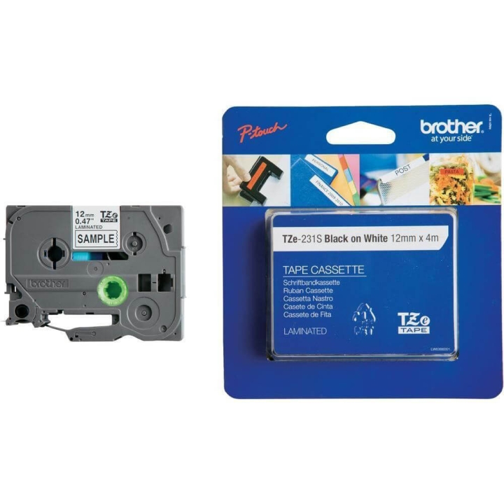 Brother Tape TZE-231S 12mm Svart på