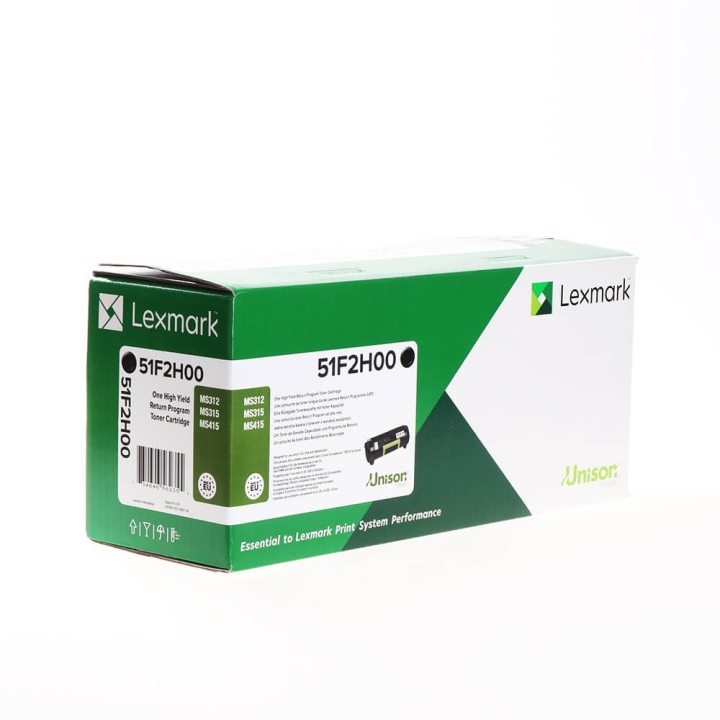 Lexmark Toner 51F2H00 Svart High Yield, Return