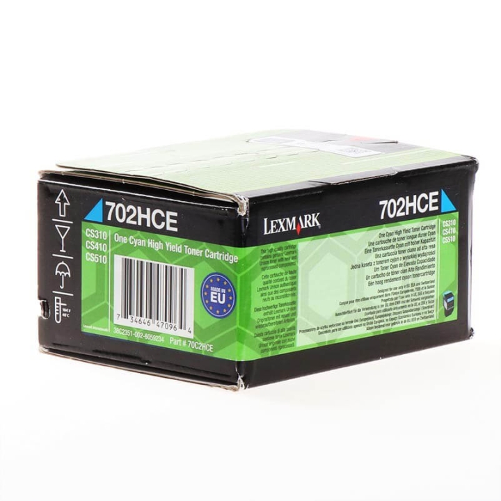 Lexmark Toner 70C2HCE 702 Cyan, Corporate Retur