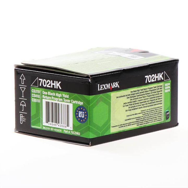 Lexmark Toner 70C2HK0 702 Svart Hög Kapacitet, Retur