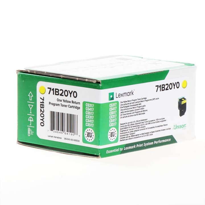Lexmark Toner 71B20Y0 Gul, Return