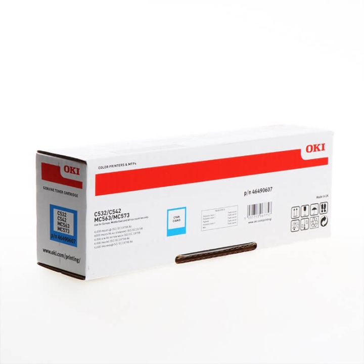 OKI Toner 46490607 Cyan Hög Kapacitet