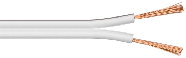 Goobay Högtalarkabel vit CU 10 m rulle, tvärsnitt 2 x 0,5 mm²