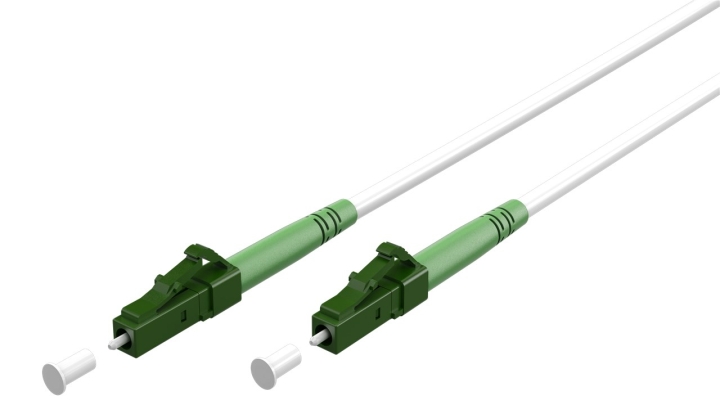 Goobay Fiberoptisk kabel (FTTH), Singlemode (OS2) White, vit (Simplex), 3 m plugg LC-APC (8°) > plugg LC-APC (8°), halogenfri kabelhölje (LSZH)