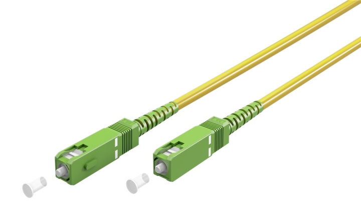 Goobay Fiberoptisk kabel (FTTH), Singlemode (OS2) Yellow, gul (Simplex), 2 m plugg SC-APC (8°) > plugg SC-APC (8°), halogenfri kabelhölje (LSZH)