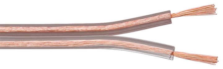 Goobay Högtalarkabel transparent CCA 50 m rulle, tvärsnitt 2 x 0,75 mm²