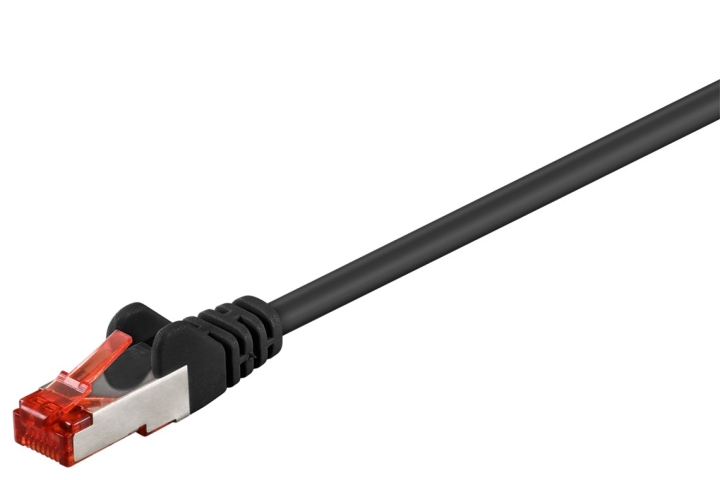 Goobay Patchkabel CAT 6, S/FTP (PiMF), svart, 7,5 m kopparledare (CU), halogenfri kabelhölje (LSZH)