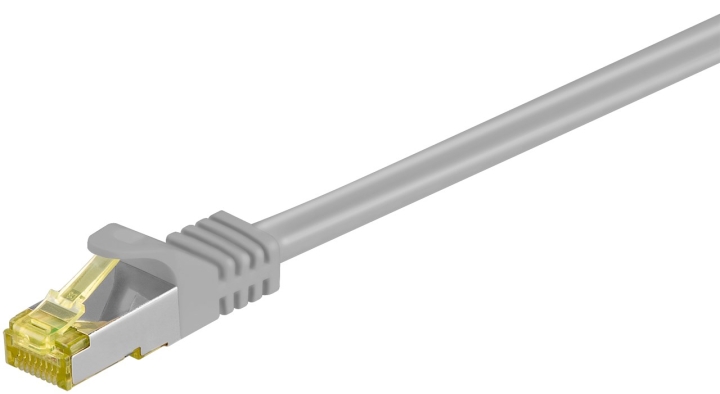 Goobay RJ45 patchkabel S/FTP (PiMF), 500 MHz, med CAT 7 råkabel, grå, 10 m LSZH halogenfri kabelhölje, koppar, RJ45-kontakt (CAT 6A)