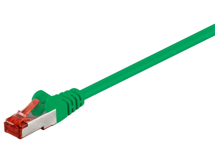 Goobay Patchkabel CAT 6, S/FTP (PiMF), grön, 0,25 m kopparledare (CU), halogenfri kabelhölje (LSZH)