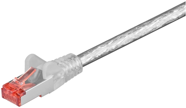Goobay Patchkabel CAT 6, S/FTP (PiMF), transparent, 10 m kopparledare (CU), halogenfri kabelhölje (LSZH)