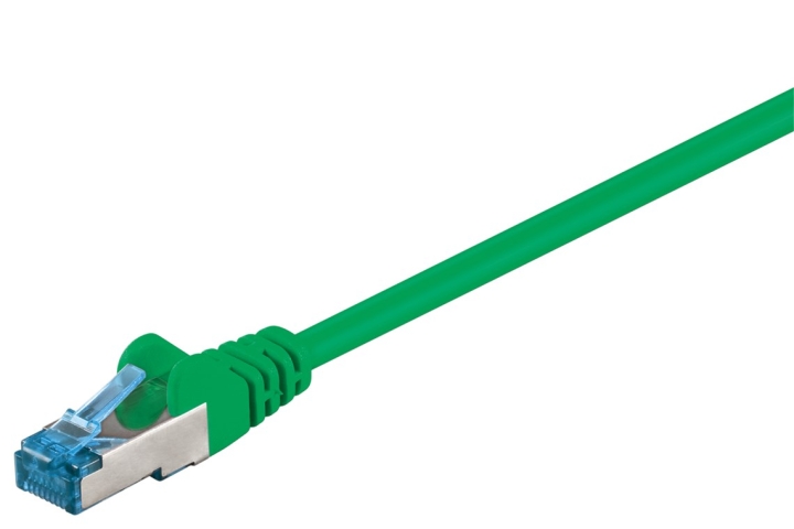 Goobay Patchkabel CAT 6A, S/FTP (PiMF), grön, 3 m opparledare (CU), halogenfri kabelhölje (LSZH)