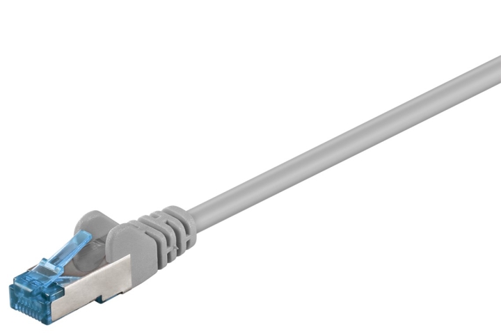 Goobay Patchkabel CAT 6A, S/FTP (PiMF), grå, 5 m opparledare (CU), halogenfri kabelhölje (LSZH)