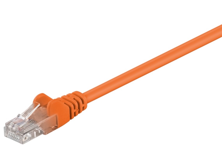 Goobay Patchkabel CAT 5e, U/UTP, orange, 0,5 m kopparklädd aluminiumtråd (CCA)