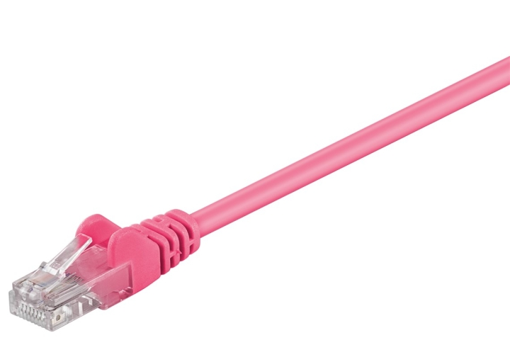 Goobay Patchkabel CAT 5e, U/UTP, magenta, 20 m kopparklädd aluminiumtråd (CCA)