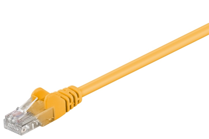 Goobay Patchkabel CAT 5e, U/UTP, gul, 1,5 m kopparklädd aluminiumtråd (CCA)