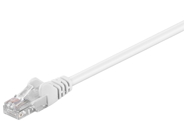 Goobay Patchkabel CAT 5e, U/UTP, vit, 1,5 m kopparklädd aluminiumtråd (CCA)