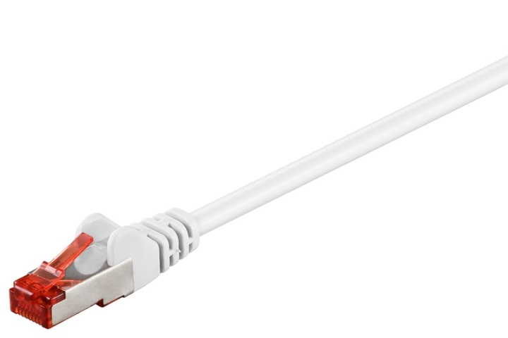 Goobay Patchkabel CAT 6, S/FTP (PiMF), vit, 1,5 m kopparklädd aluminiumtråd (CCA)