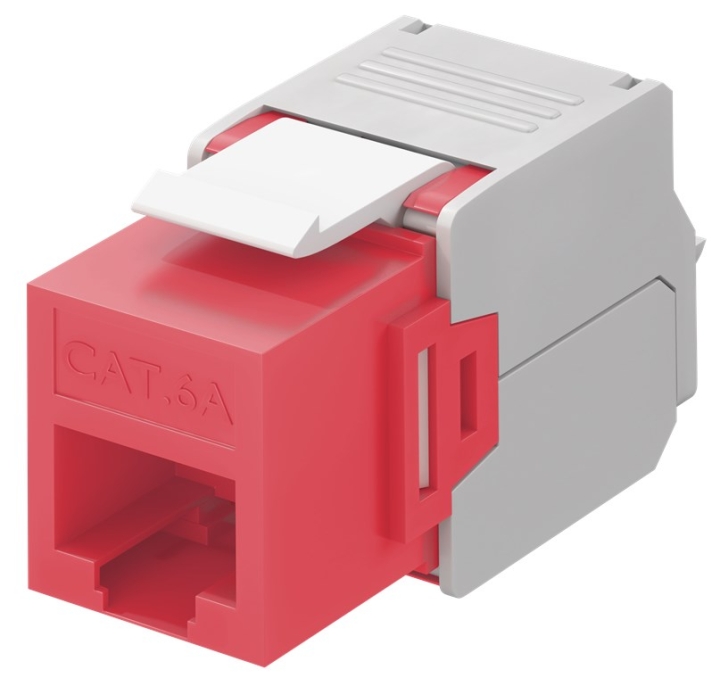 Goobay Keystone-modul RJ45 CAT 6A, UTP 16,5 mm bred, krokodiltyp, klämlist för verktygslös IDC-montering