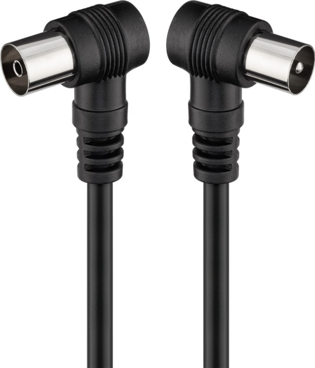 Goobay Vinklad antennkabel ( koaxial-plugg 90° > koaxial-uttag 90°, 2.5 m