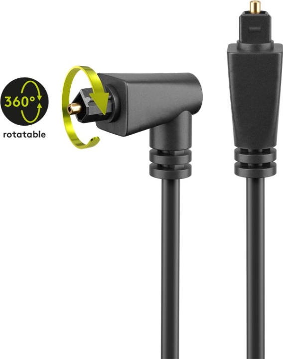 Goobay Toslink-kabel vinklad och vridbar Toslink-plugg > 90° Toslink-plugg, 2 m
