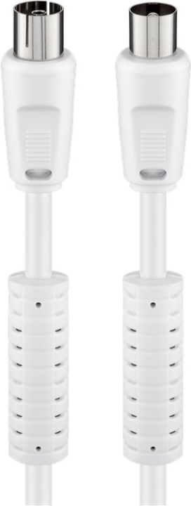 Goobay Antennkabel med ferrit (80 dB), dubbelskärmad koaxial-plugg > koaxial-plugg (helt skärmad), 1.5 m