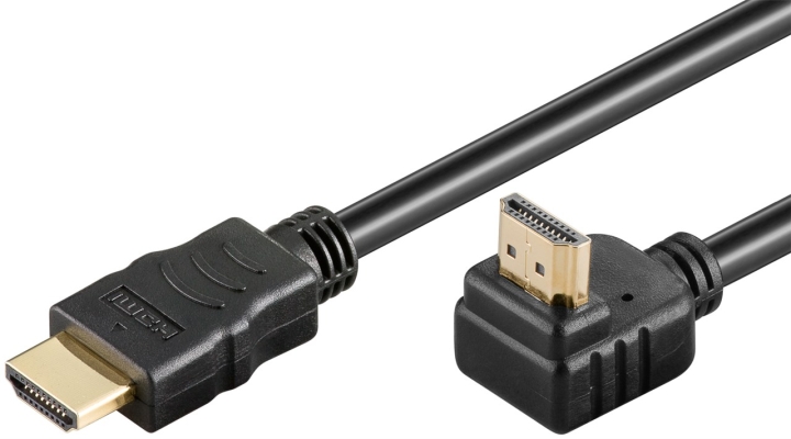 Goobay Höghastighets-HDMI™-kabel 90° med Ethernet HDMI™-kontakt (typ A) > HDMI™-kontakt (typ A), 5 m
