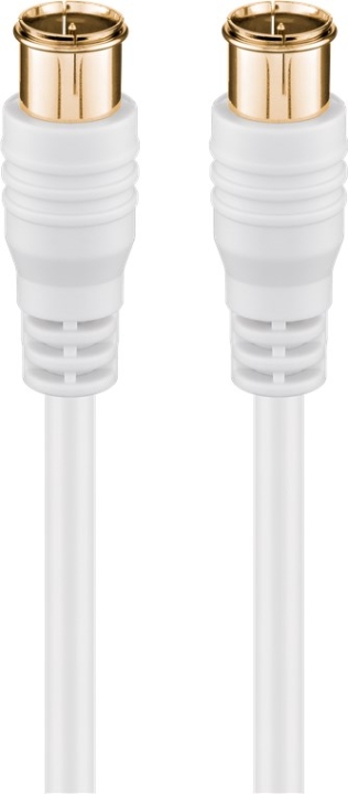 Goobay F-Quick SAT-antennkabel (80 dB), dubbelskärmad guldpläterad, F-plugg (quick) > F-plugg (quick) (helt skärmad), 1.5 m