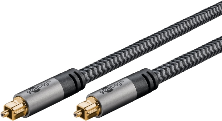 Goobay TOSLINK-kabel, 1 m, Sharkskin Grey Toslink-kontakt > Toslink-kontakt