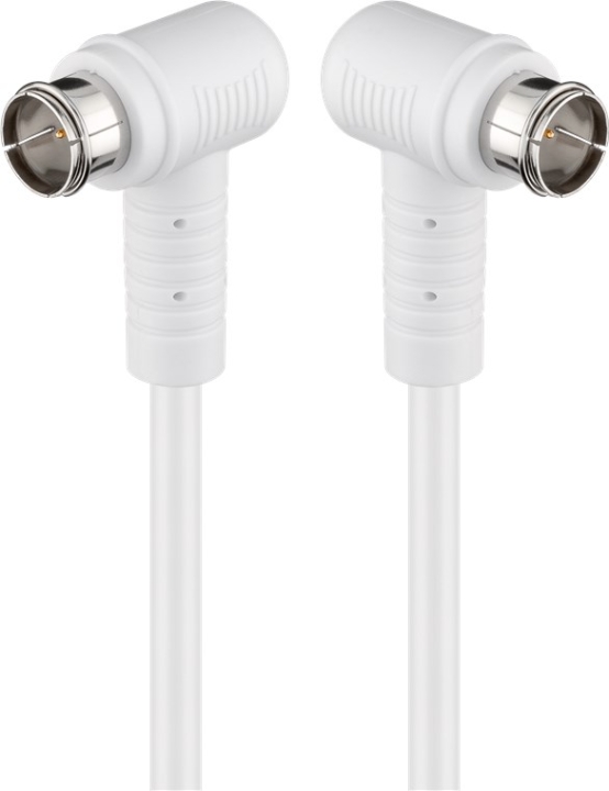 Goobay Vinklad SAT-antennkabel (80 dB), dubbelskärmad F-plugg (quick) 90° > F-plugg (quick) 90° (helt avskärmad), 1.5 m