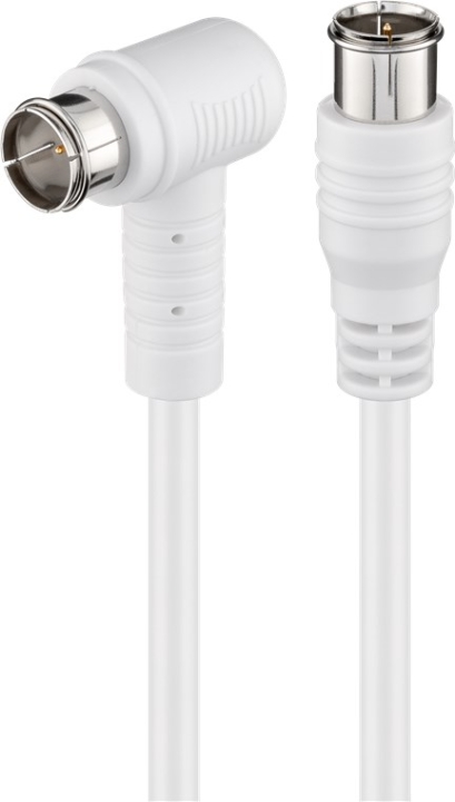 Goobay Vinklad SAT-antennkabel (80 dB), dubbelskärmad F-plugg (quick) > F-plugg (quick) 90° (helt avskärmad), 5 m
