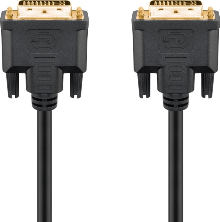 Goobay DVI-I Full HD-kabel Dual Link, Guldpläterad DVI-I plug Dual Link (24 + 5 stift) > DVI-I plug Dual Link (24 + 5 stift), 3 m