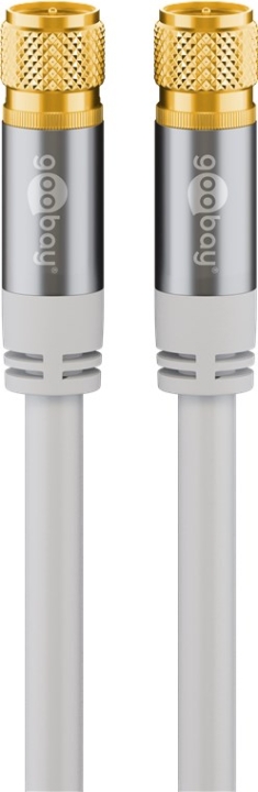 Goobay SAT-antennkabel (135 dB), 4x skärmad guldpläterad, F-plugg > F-plugg, 1 m