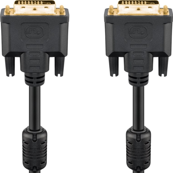 Goobay DVI-D Full HD-kabel Dual Link, Guldpläterad DVI-D-kontakt Dual Link (24 + 1 pin) > DVI-D-kontakt Dual Link (24 + 1 pin), 2 m